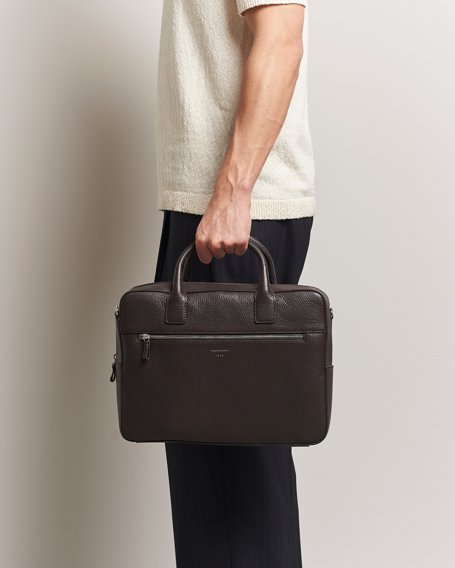 Homme | Tiger of Sweden Beckholmen Leather Briefcase Dark Brown | Tiger of Sweden | Beckholmen Leather Briefcase Dark Brown
