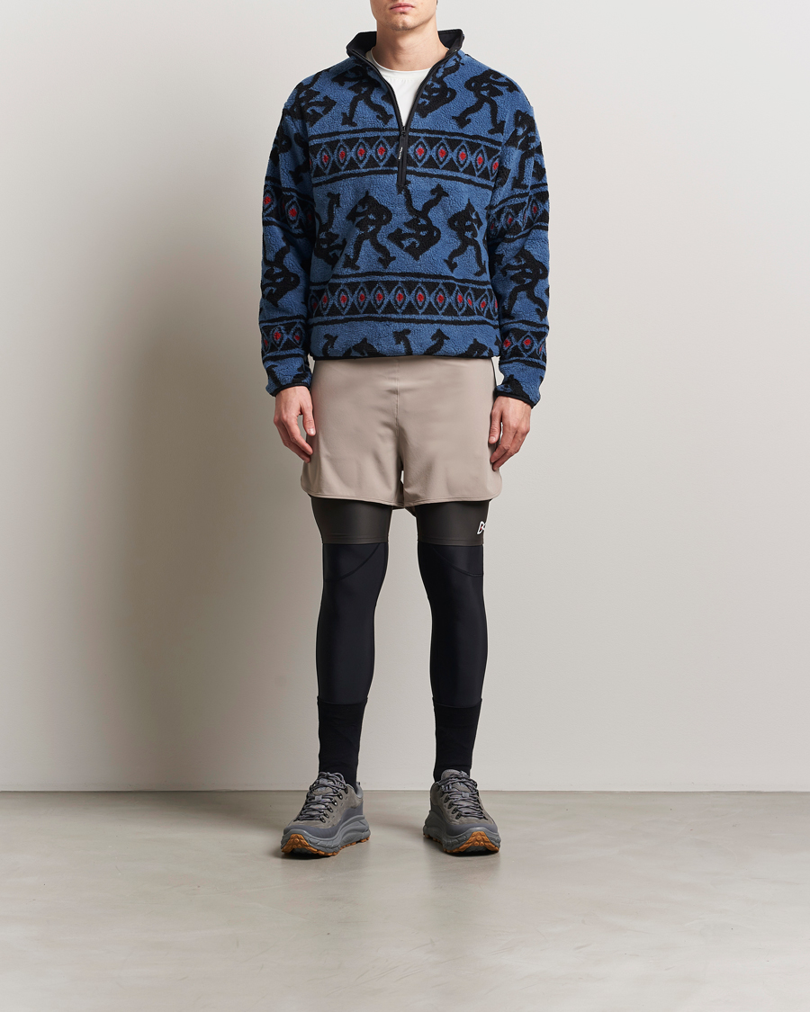 Heren | Truien | District Vision | Half Zip Pile Fleece Blue Arrow