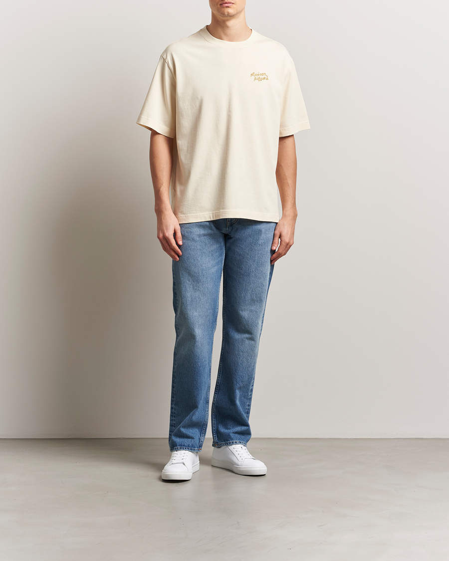 Heren | T-shirts | Maison Kitsuné | Handwriting Embroidery T-Shirt Alabaster