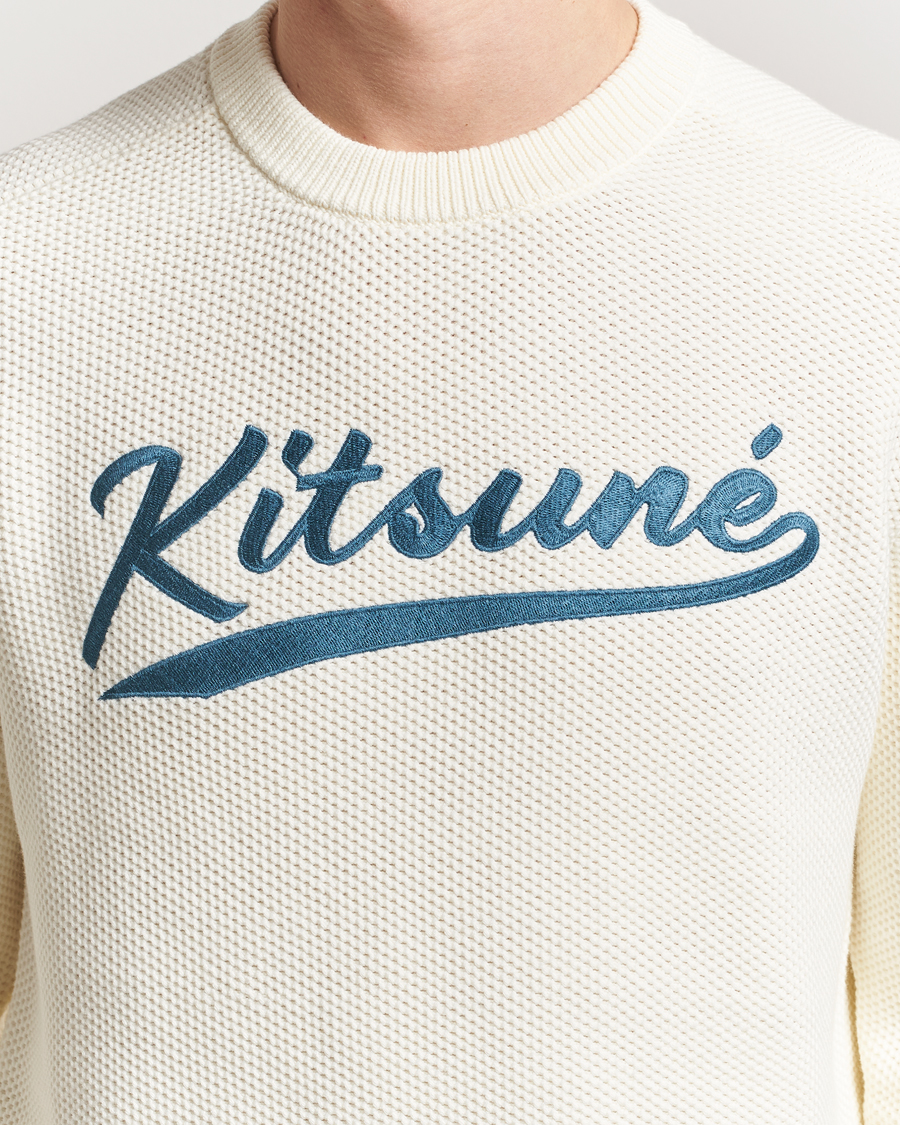 Homme | Pulls Et Tricots | Maison Kitsuné | Varsity Embroidered Sweater Milk
