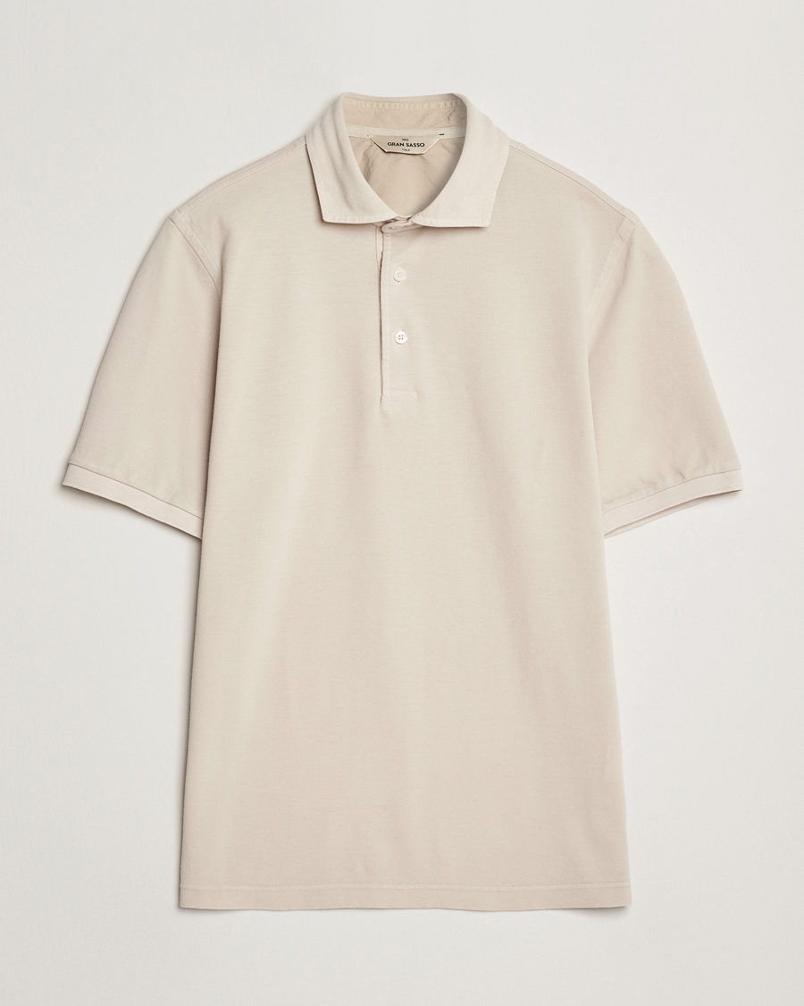 Heren | Polo's | Gran Sasso | Washed Polo Beige Melange