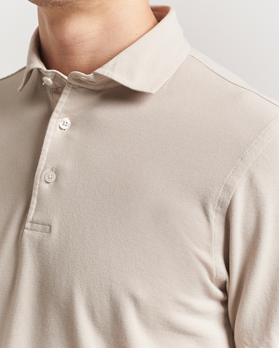 Heren | Polo's | Gran Sasso | Washed Polo Beige Melange