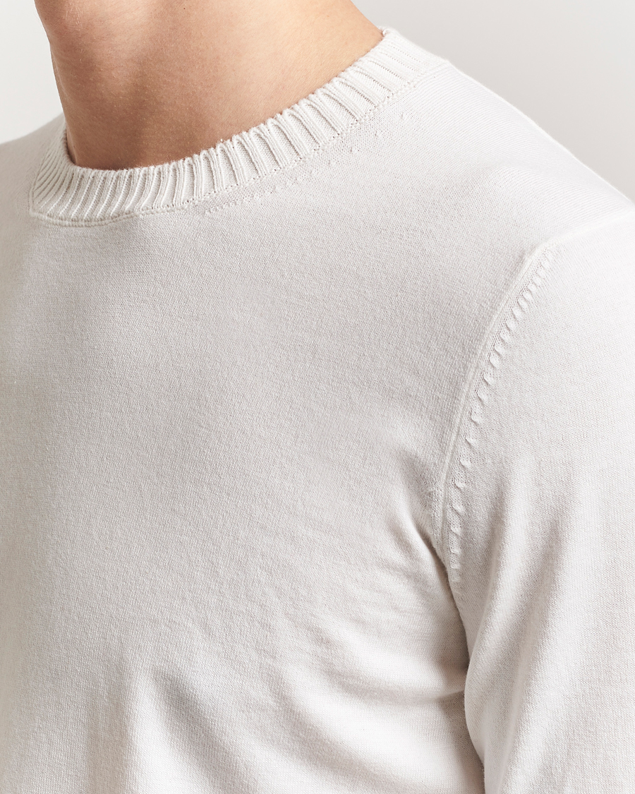 Homme | Pulls Et Tricots | Gran Sasso | Cotton/Cashmere Knitted Crew Neck Sweater Cream Melange