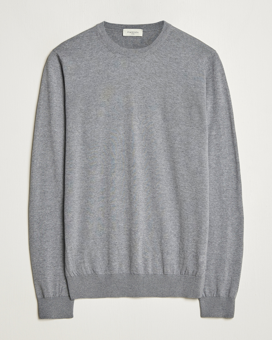 Homme | Pulls Et Tricots | Piacenza Cashmere | Merino Wool Crew Neck Sweater Light Grey