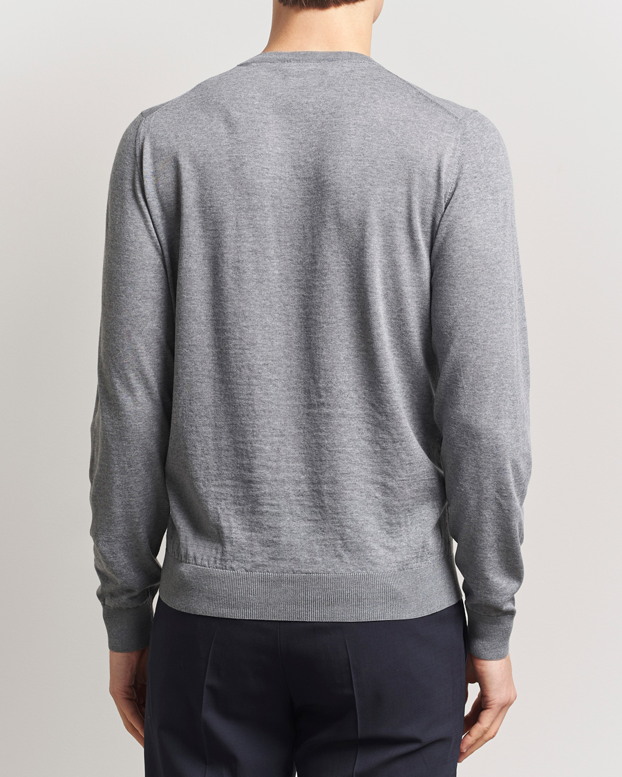 Homme | Pulls Et Tricots | Piacenza Cashmere | Merino Wool Crew Neck Sweater Light Grey