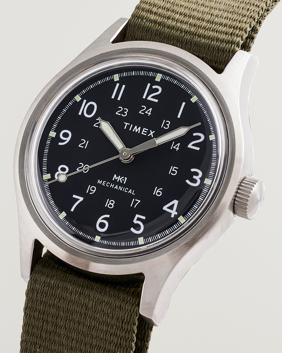Homme | Timex MK1 Hand Wind 36mm Green Black Dial | Timex | MK1 Hand Wind 36mm Green Black Dial