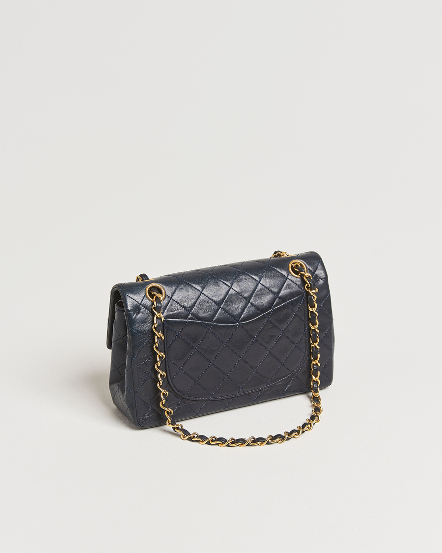 Heren | Gifts for Her | Chanel Pre-Owned | Classic Small Double Flap Bag Lambskin Navy
