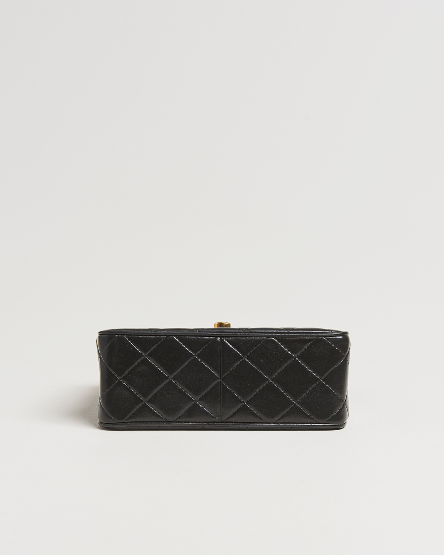 Homme | Chanel Pre-Owned Classic Flap Bag Deca Squared Lambskin Black | Chanel Pre-Owned | Classic Flap Bag Deca Squared Lambskin Black
