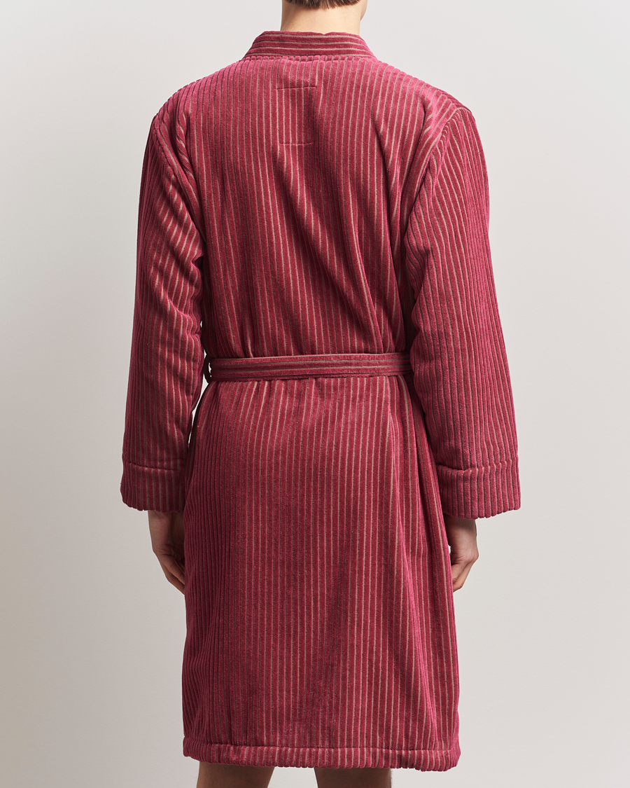 Heren | Pyjama's en gewaden | OAS | Striped Velour Robe Botanico
