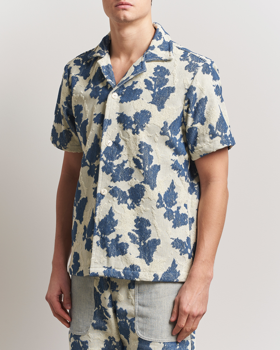 Heren | Overhemden | OAS | Short Sleeve Cuba Terry Shirt Sail Contrast