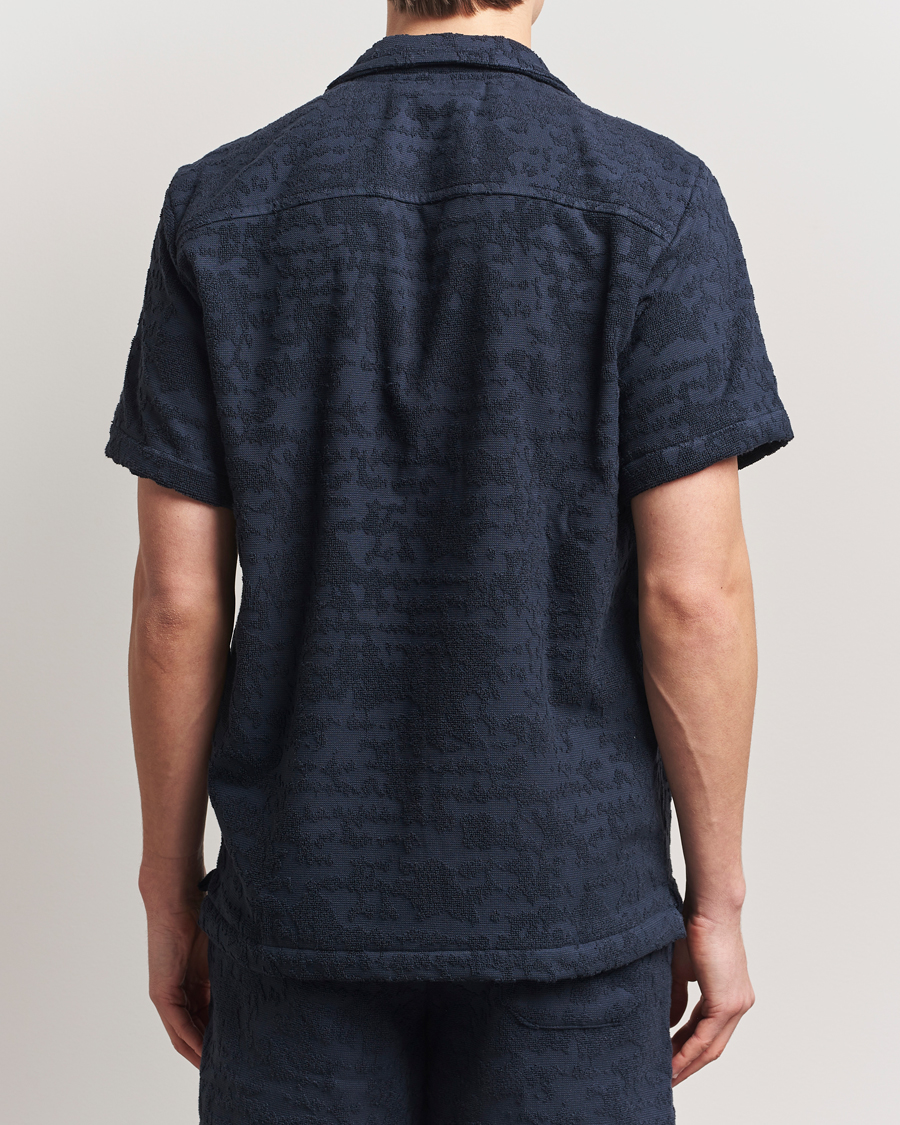 Heren | Overhemden | OAS | Short Sleeve Cuba Terry Shirt Night Lagoon