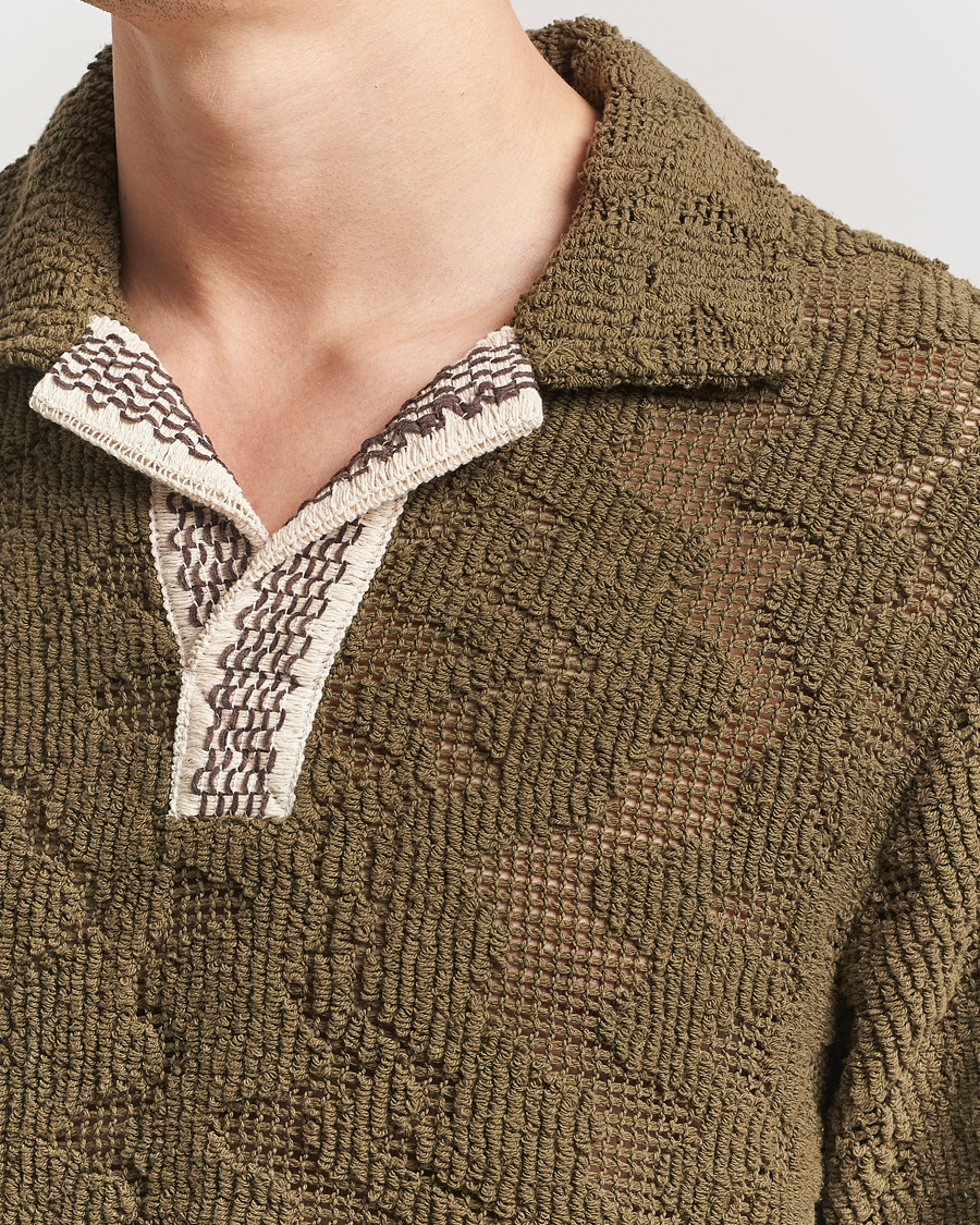 Heren | Overhemden | OAS | Cuba Crochet Shirt Pine Verve