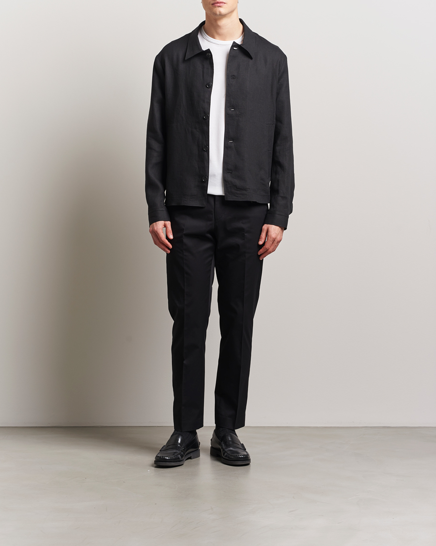 Homme | Pantalons | Tiger of Sweden | Tannen Cotton Drawstring Trousers Black