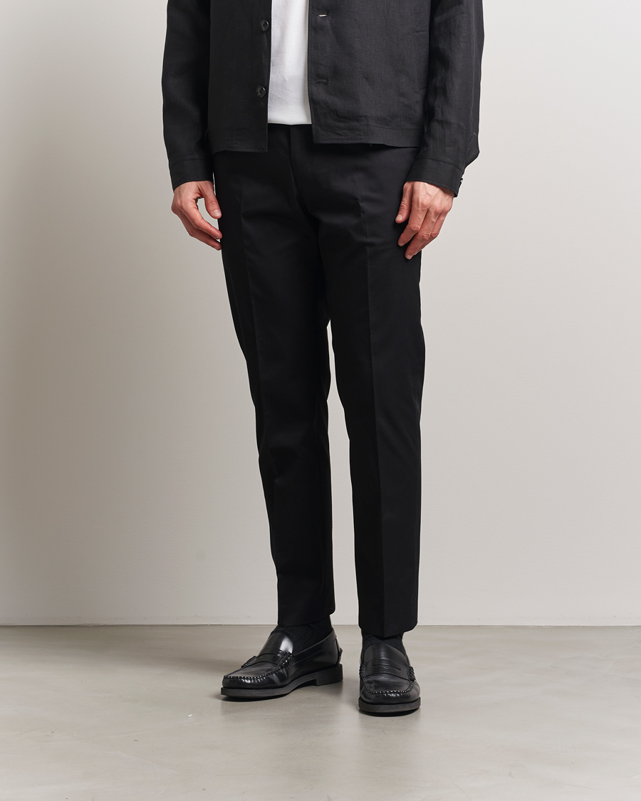 Homme | Pantalons | Tiger of Sweden | Tannen Cotton Drawstring Trousers Black