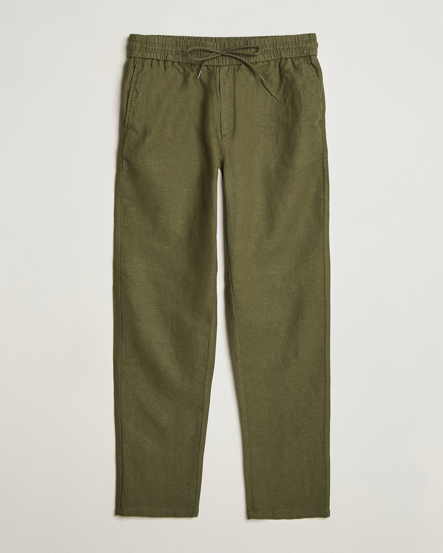 Heren | Broeken | LES DEUX | Patrick Linen Pants Olive Night