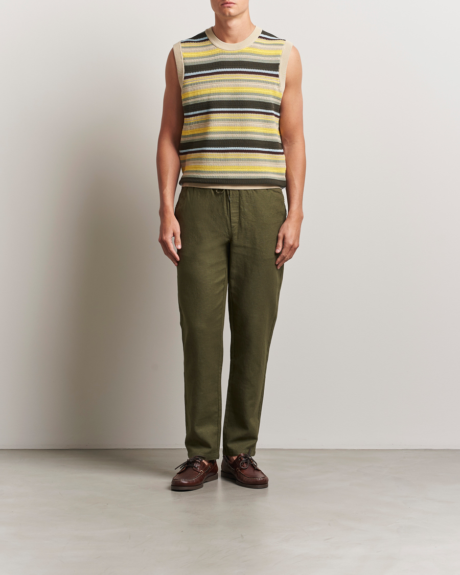 Heren | Broeken | LES DEUX | Patrick Linen Pants Olive Night
