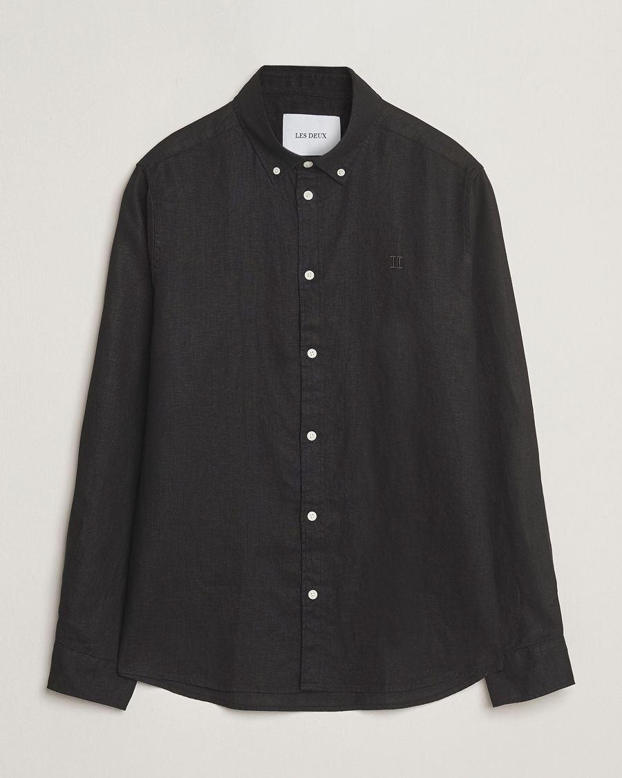Homme | Chemises | LES DEUX | Konrad Linen Shirt Black