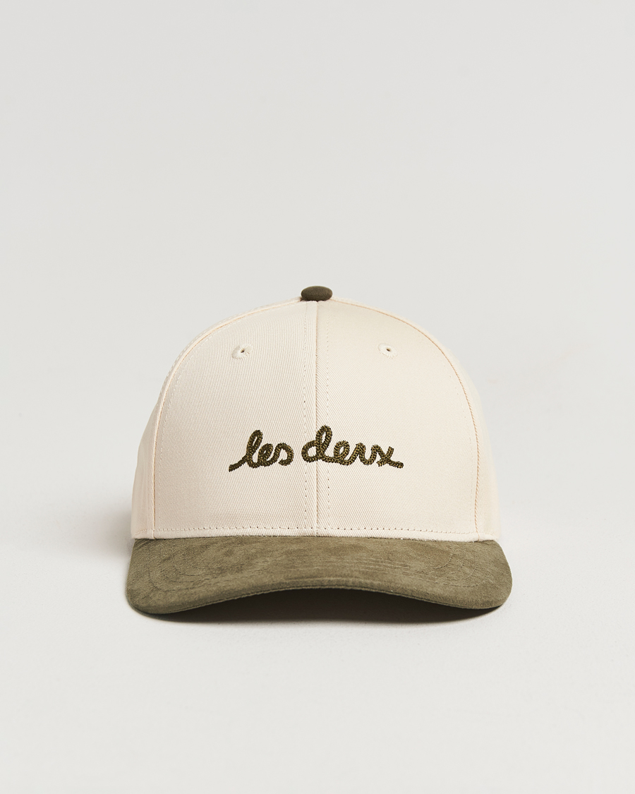 Homme | Bobs Et Casquettes | LES DEUX | Brad Contrast Suede Baseball Cap Ivory