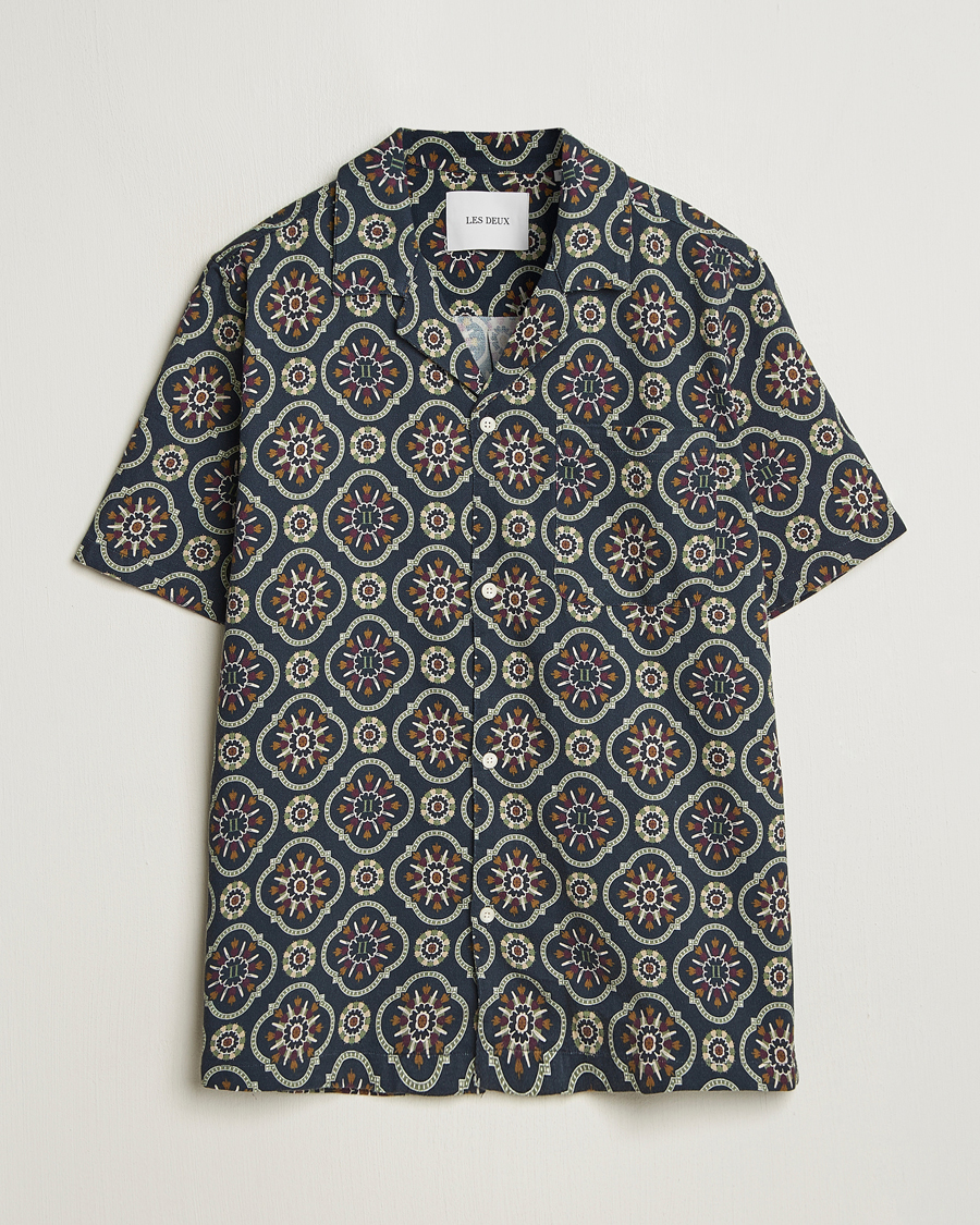 Heren | Overhemden | LES DEUX | Lucas AOP Tapestry Shirt Dark Navy
