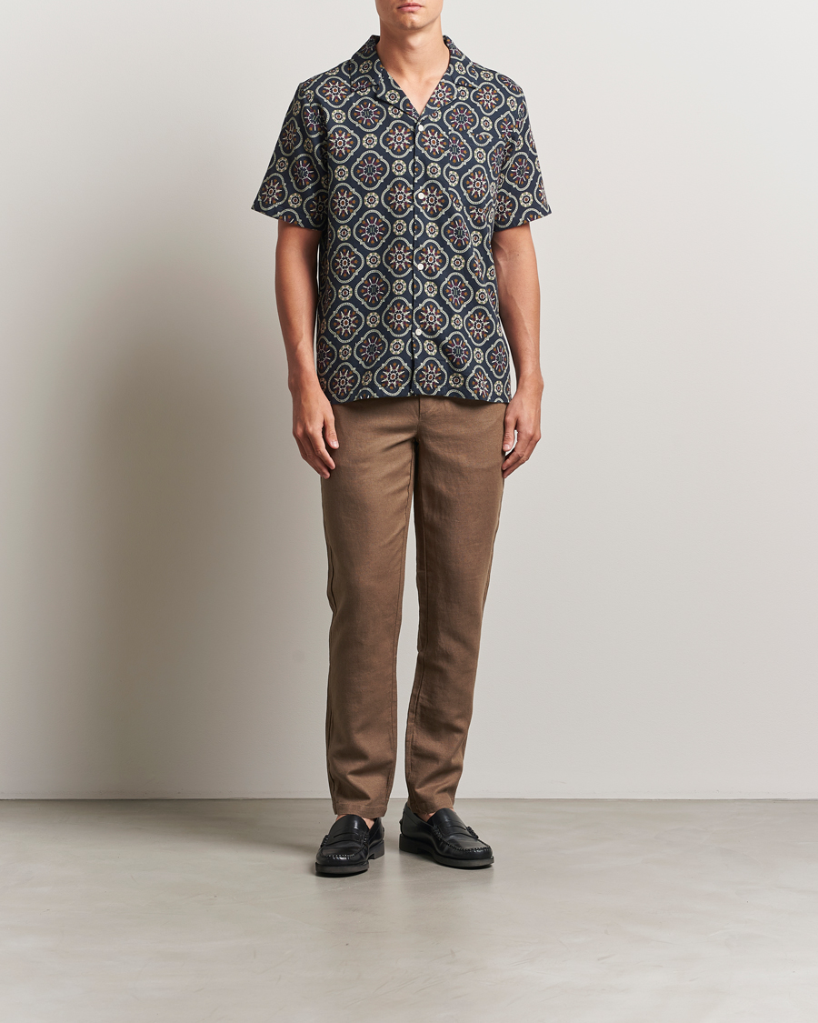 Heren | Overhemden | LES DEUX | Lucas AOP Tapestry Shirt Dark Navy