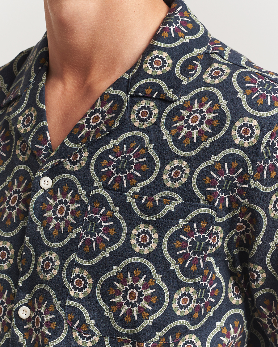 Heren | Overhemden | LES DEUX | Lucas AOP Tapestry Shirt Dark Navy
