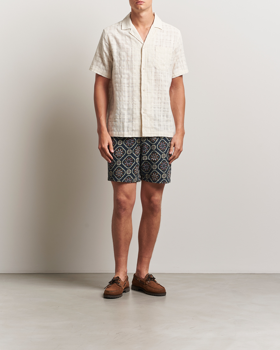 Heren | Overhemden | LES DEUX | Lesley Slub Short Sleeve Shirt Ivory