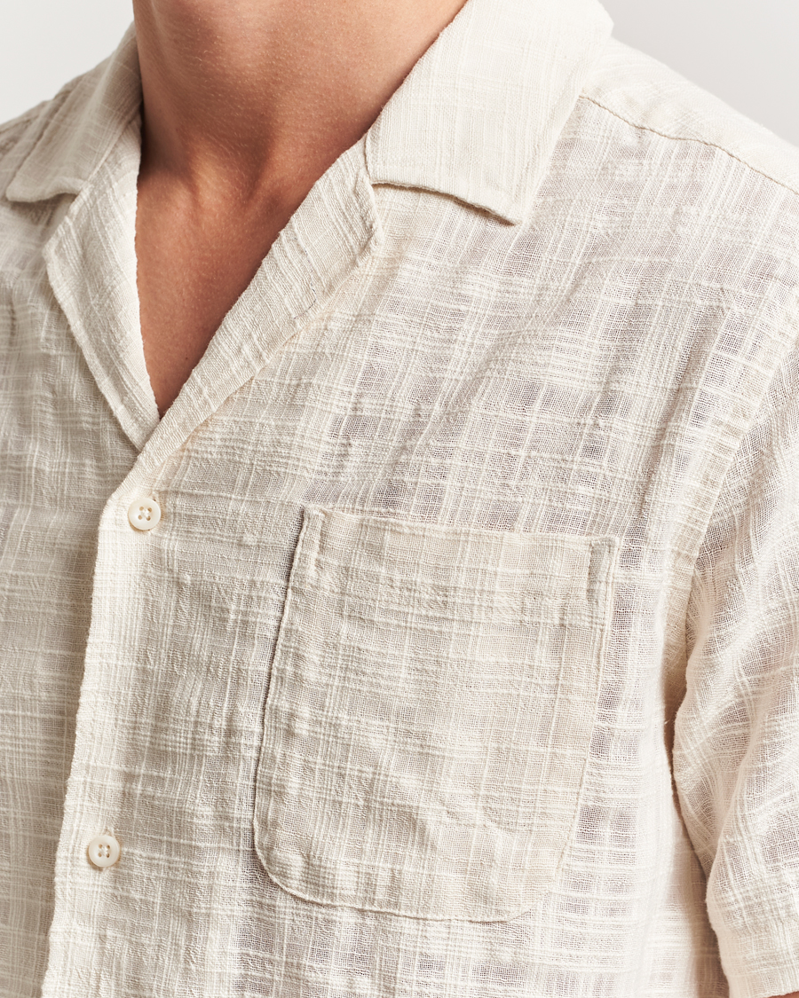 Heren | Overhemden | LES DEUX | Lesley Slub Short Sleeve Shirt Ivory