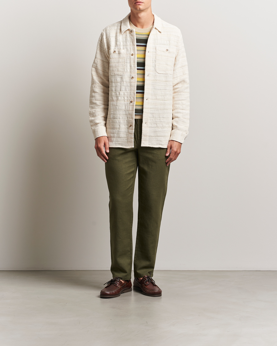 Heren | Overhemden | LES DEUX | Jonas Structure Stripe Overshirt Ivory