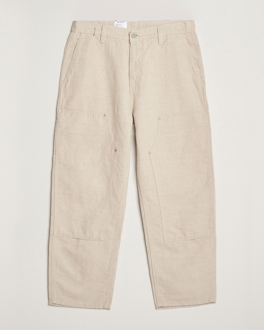 Heren | Broeken | Carhartt WIP | Walter Double Knee Cotton/Linen Pant Natural