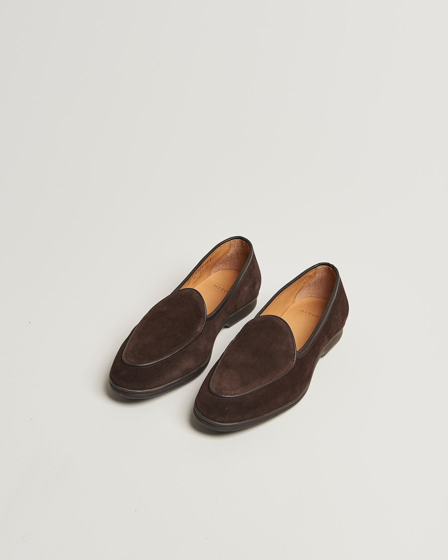 Homme | Loafers | Myrqvist | Ängby Walker Loafer Dark Brown Suede