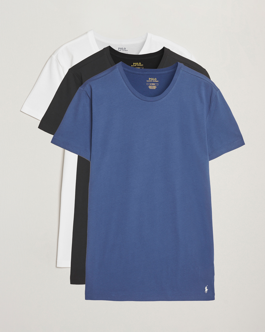 Heren | T-shirts | Polo Ralph Lauren | 3-Pack Crew Neck T-shirt Black/Old Royal/White