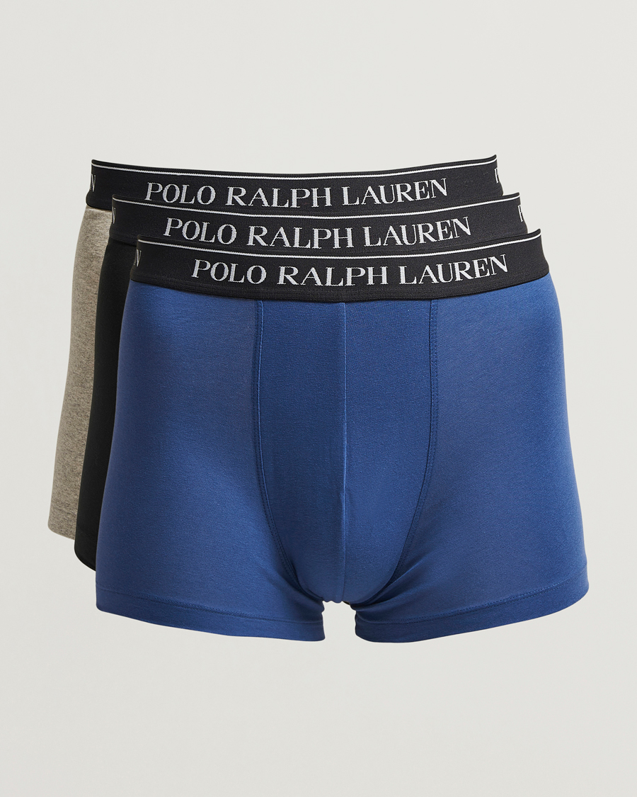 Homme | Sous-Vêtements Et Chaussettes | Polo Ralph Lauren | 3-Pack Trunk Black/Grey/Royal Blue