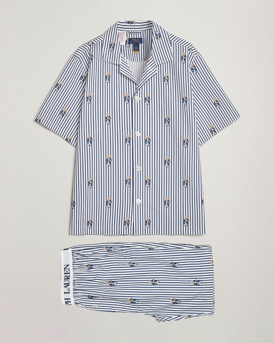 Homme | Peignoirs Et Pyjamas | Polo Ralph Lauren | Cotton Short Sleeve Pyjama Set Stripe/Bear