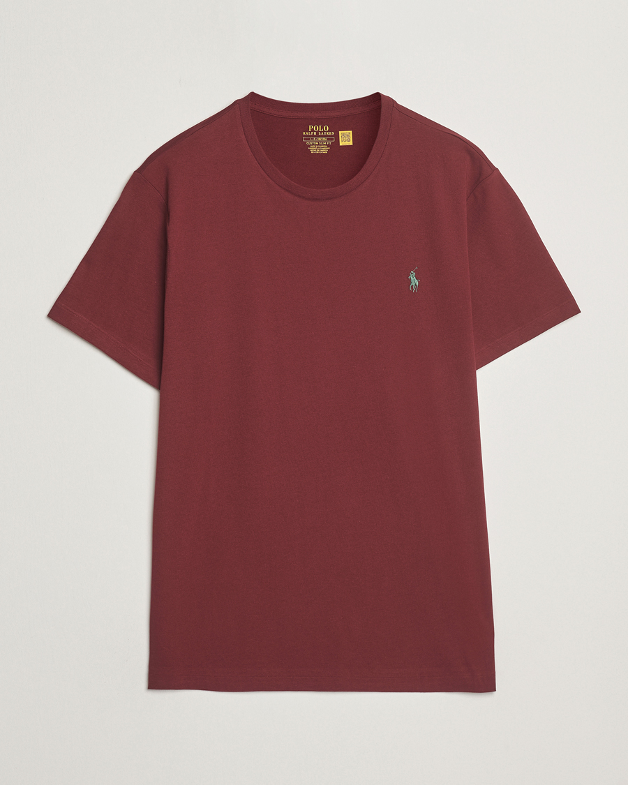 Homme | T-shirts | Polo Ralph Lauren | Custom Slim Fit Crew Neck T-Shirt Red Wine