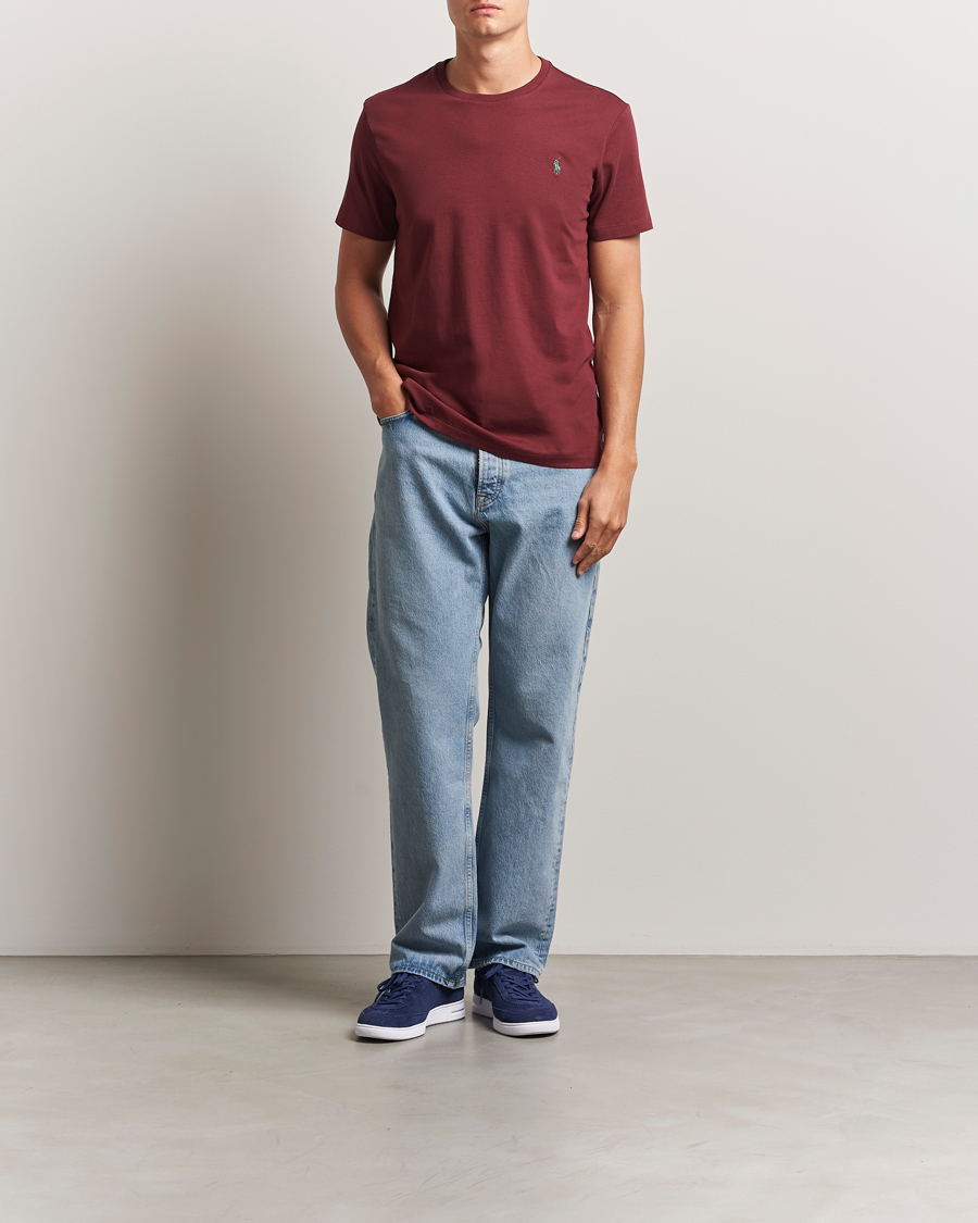 Homme | T-shirts | Polo Ralph Lauren | Custom Slim Fit Crew Neck T-Shirt Red Wine
