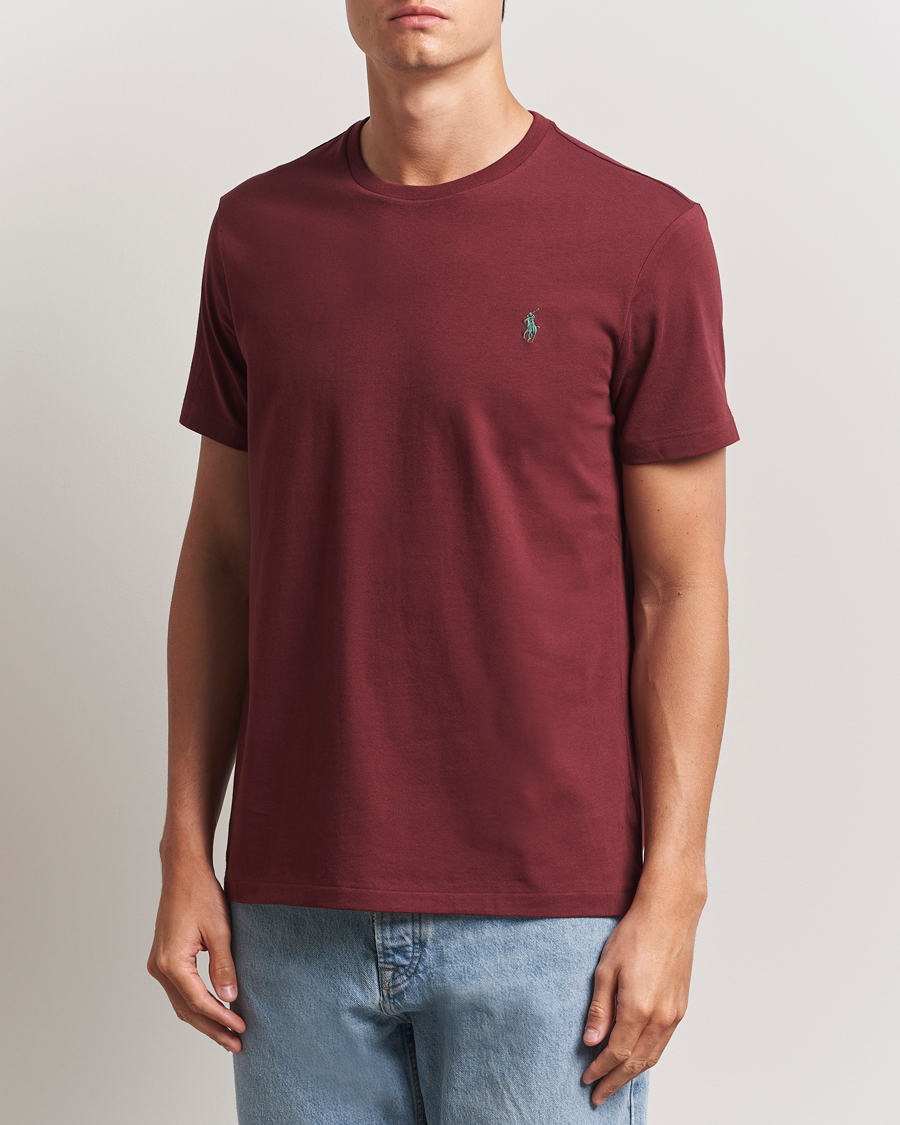 Homme | T-shirts | Polo Ralph Lauren | Custom Slim Fit Crew Neck T-Shirt Red Wine