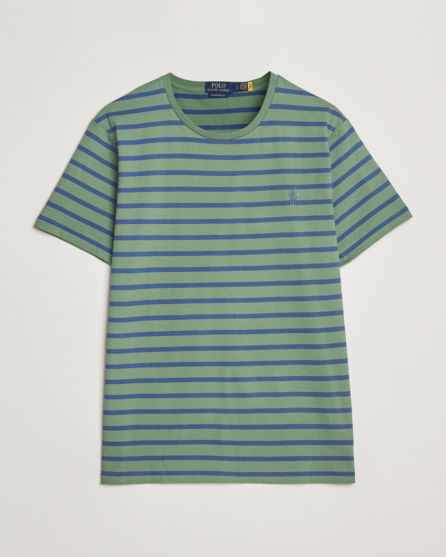 Homme | T-shirts | Polo Ralph Lauren | Custom Slim Fit Striped Tee Green/Old Royal