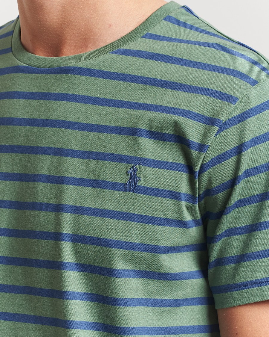 Homme | T-shirts | Polo Ralph Lauren | Custom Slim Fit Striped Tee Green/Old Royal