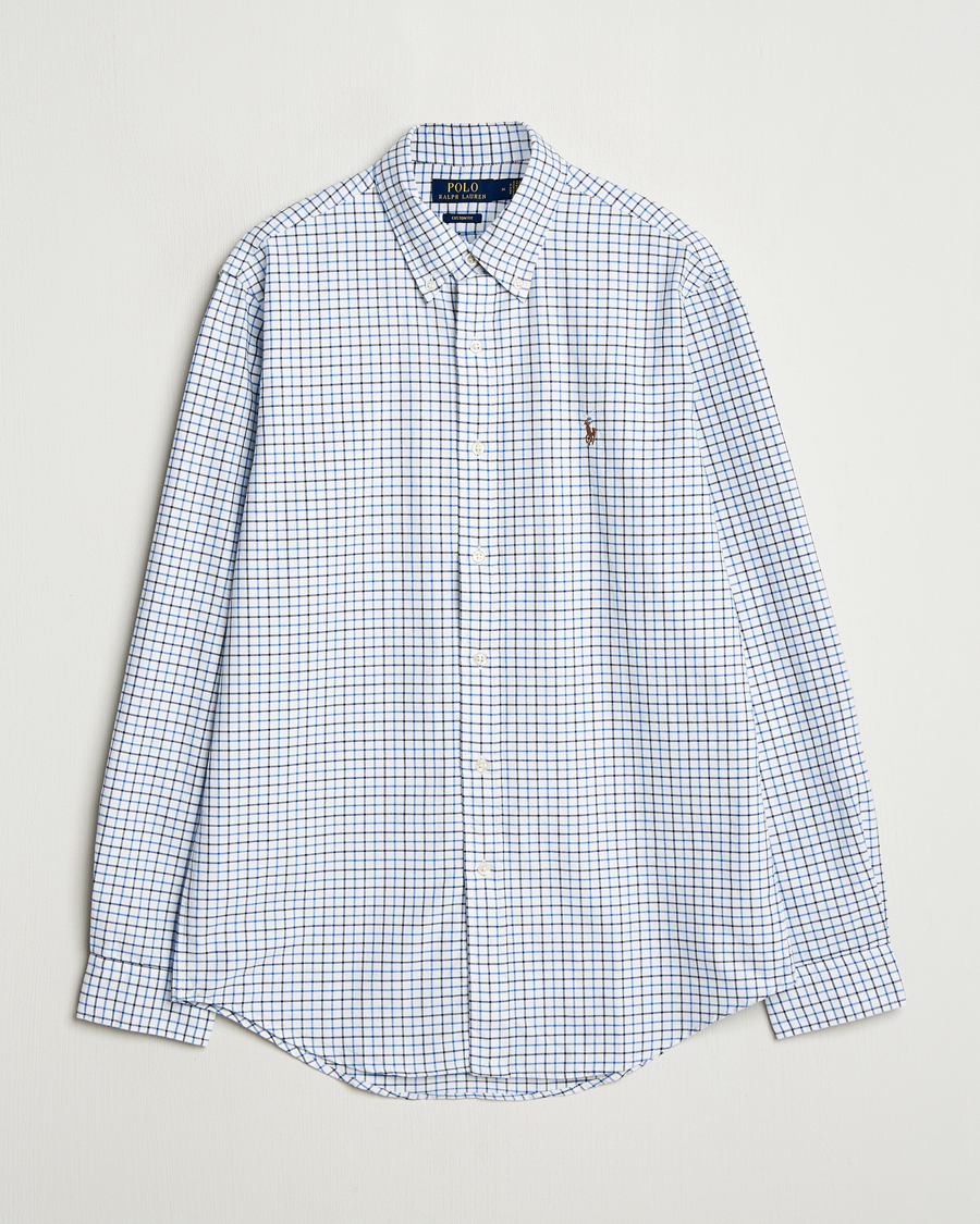 Heren | Overhemden | Polo Ralph Lauren | Custom Fit Checked Oxford Shirt White/Blue Multi