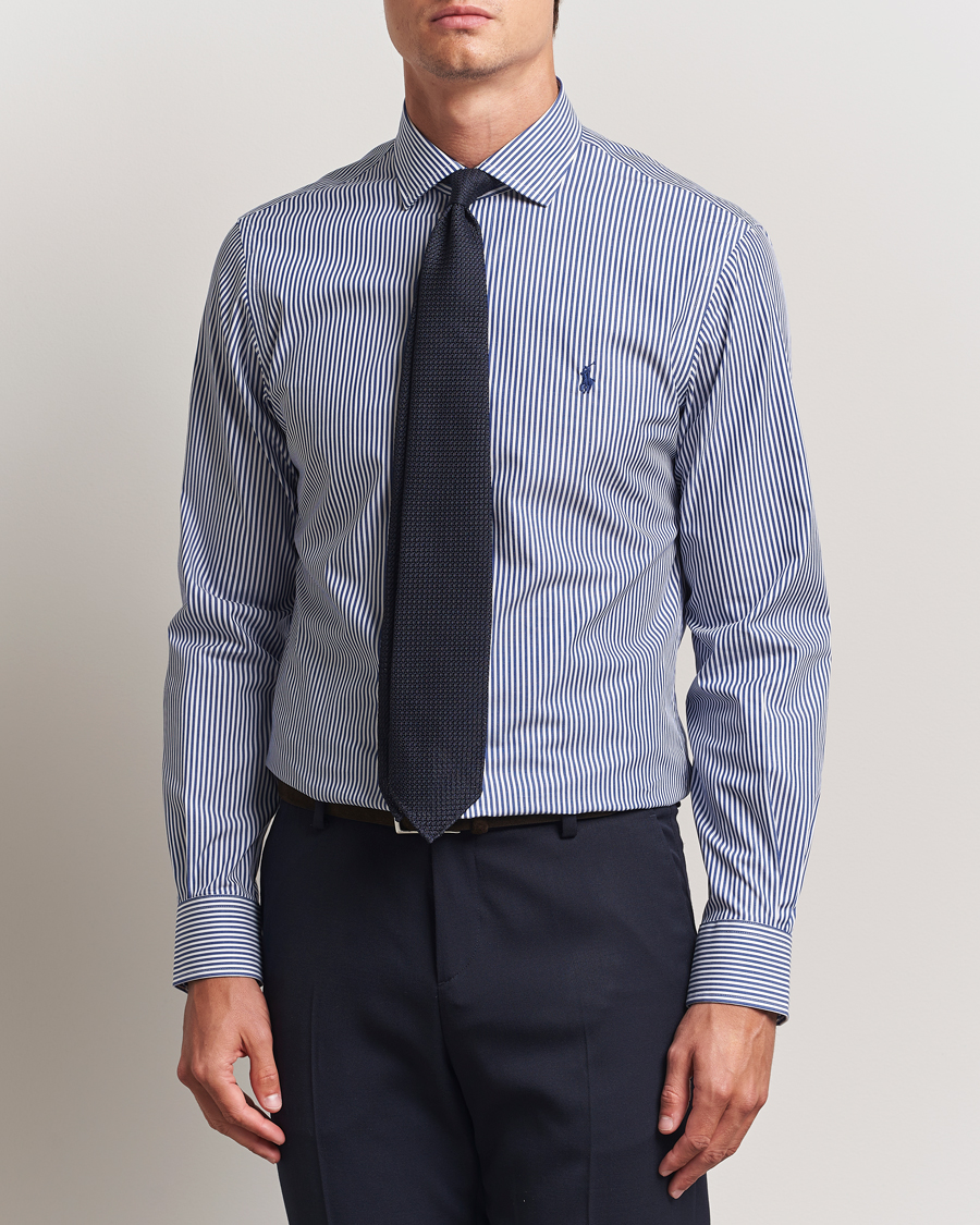 Heren | Overhemden | Polo Ralph Lauren | Slim Fit Stripe Dress Shirt Royal/White