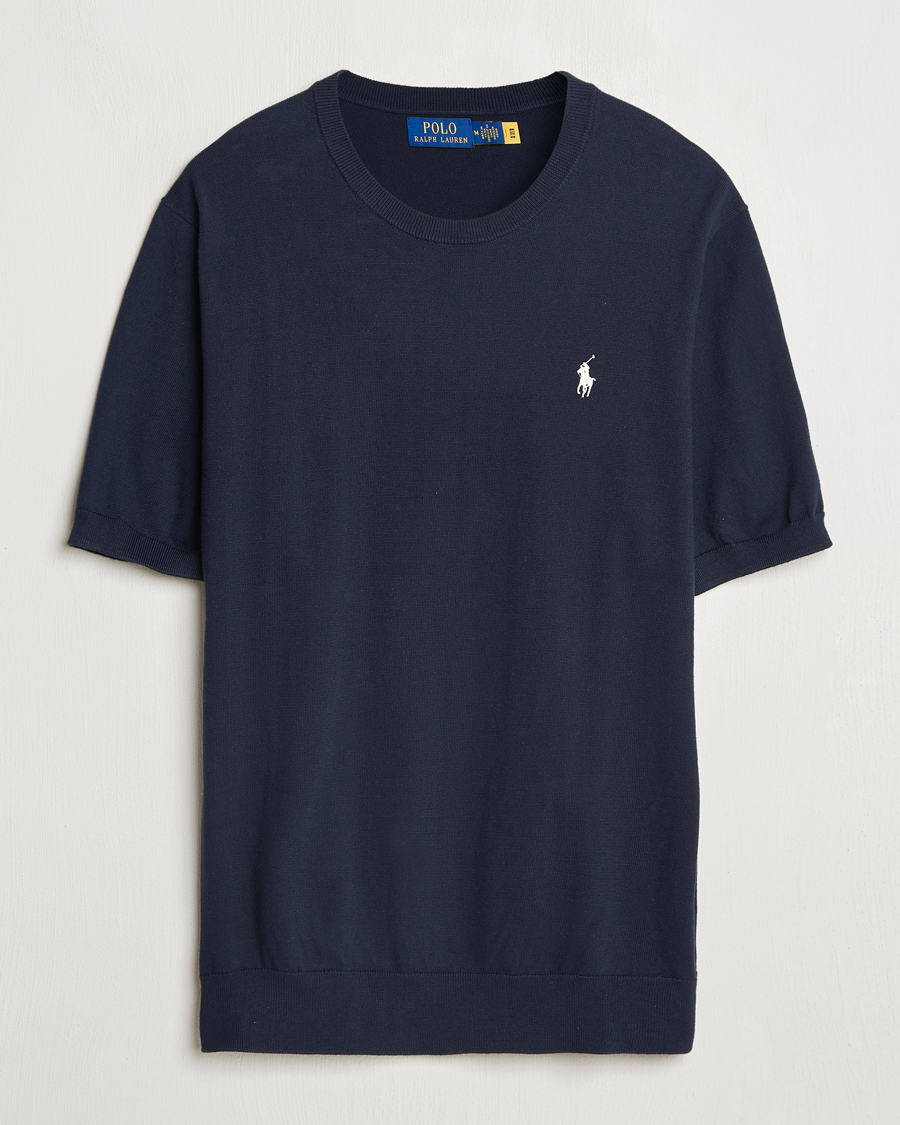 Heren | T-shirts | Polo Ralph Lauren | Knitted Short Sleeve Tee Hunter Navy