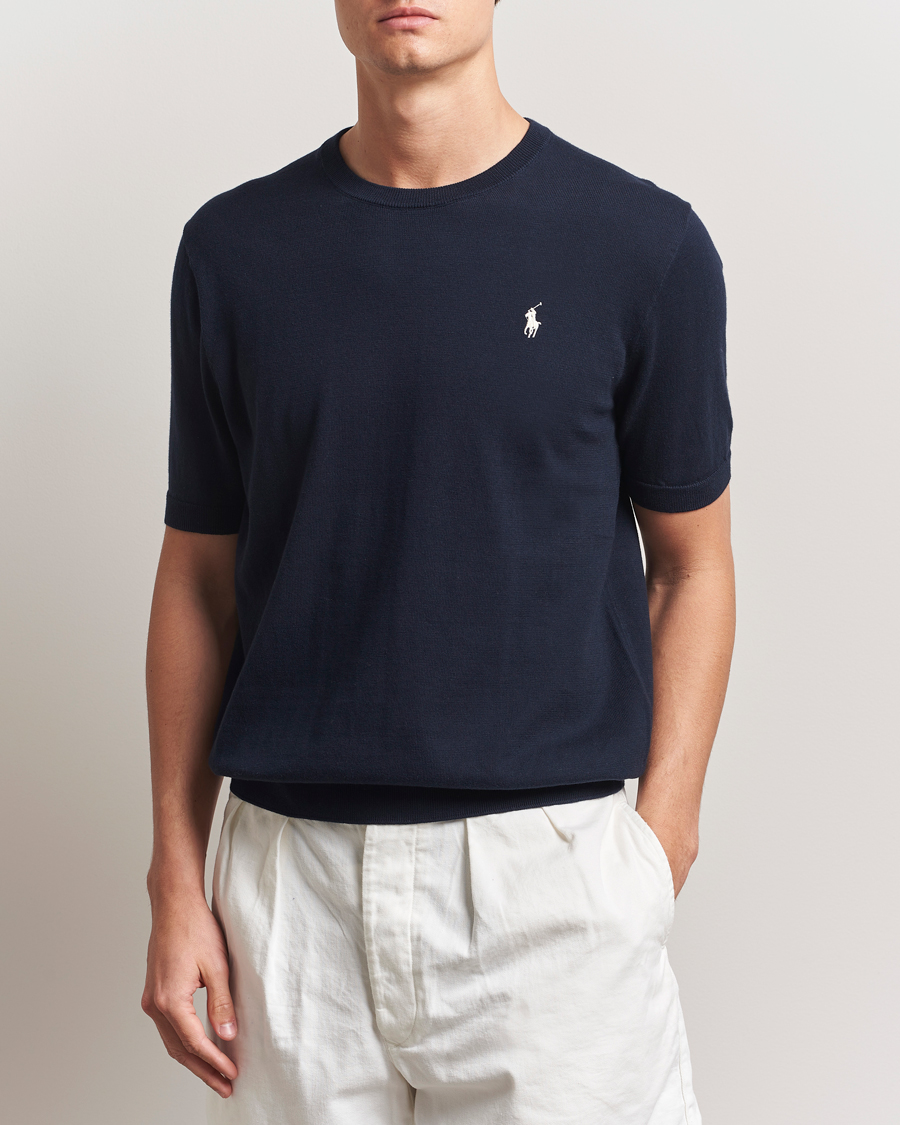 Heren | T-shirts | Polo Ralph Lauren | Knitted Short Sleeve Tee Hunter Navy