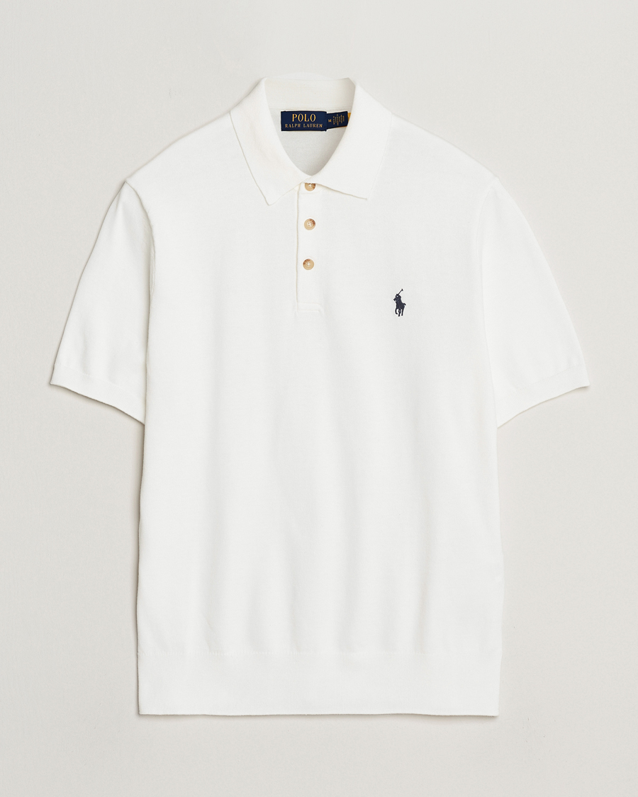 Homme | Pulls Et Tricots | Polo Ralph Lauren | Knitted Short Sleeve Polo Deckwash White