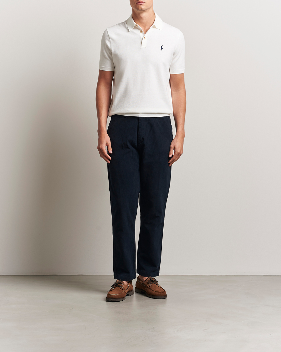 Homme | Pulls Et Tricots | Polo Ralph Lauren | Knitted Short Sleeve Polo Deckwash White