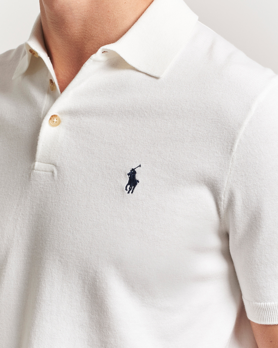 Homme | Pulls Et Tricots | Polo Ralph Lauren | Knitted Short Sleeve Polo Deckwash White