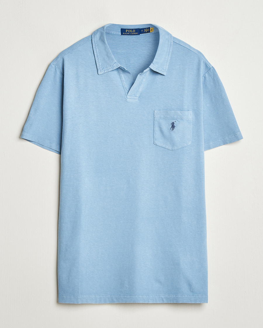 Homme | Polos | Polo Ralph Lauren | Johnny Cotton/Linen Polo Channel Blue
