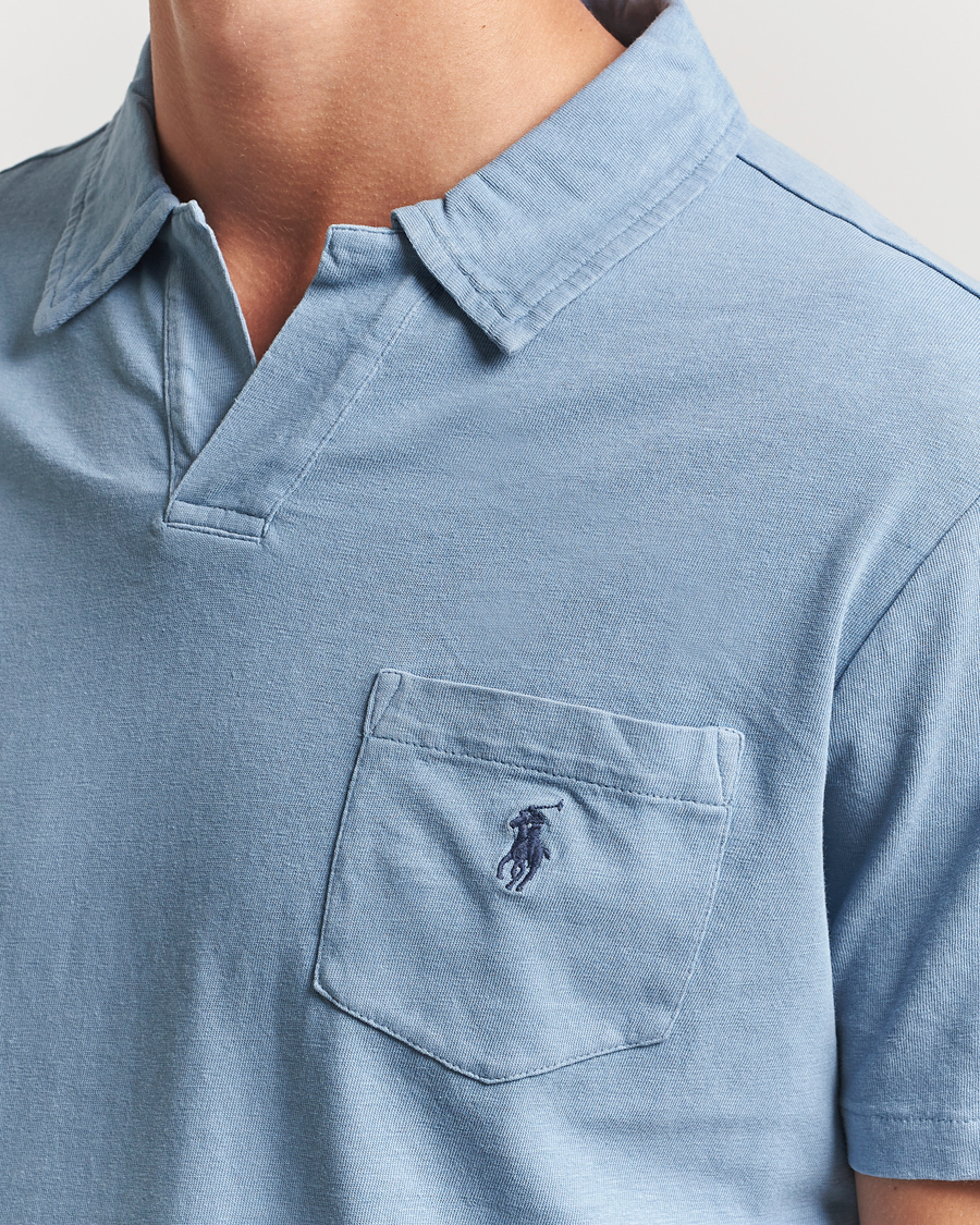Homme | Polos | Polo Ralph Lauren | Johnny Cotton/Linen Polo Channel Blue