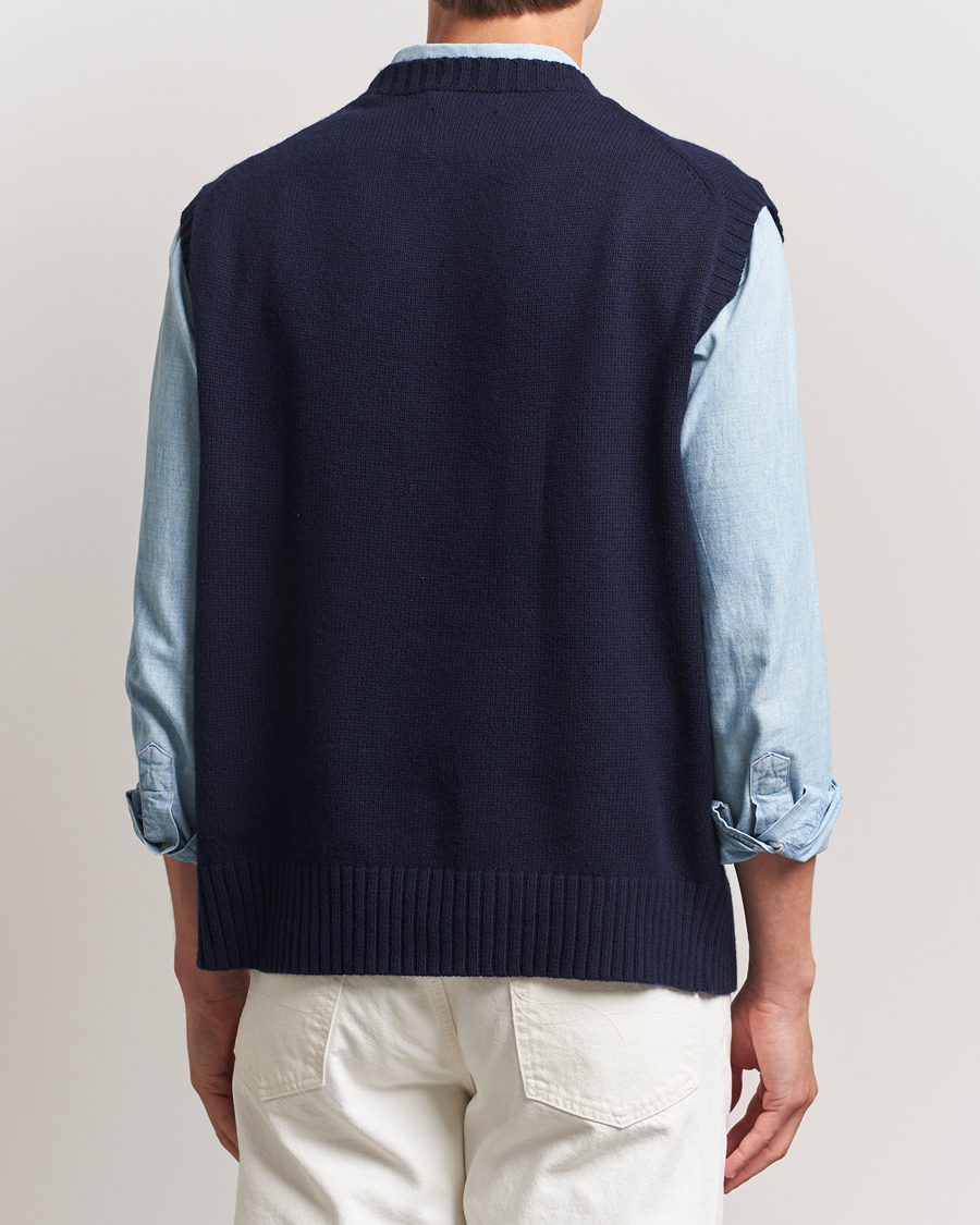 Homme | Pulls Et Tricots | Polo Ralph Lauren | US Flag Cotton/Wool Vest Hunter Navy