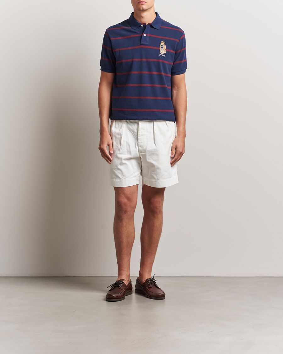 Heren | Polo's | Polo Ralph Lauren | Custom Slim Fit Bear Striped Polo Navy/Heritage Bear
