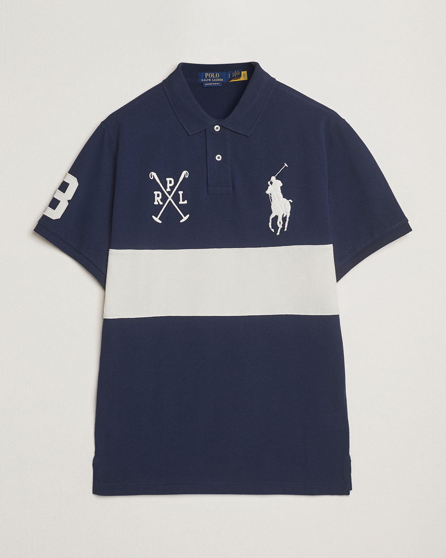 Homme | Polos | Polo Ralph Lauren | Custom Slim Block Stripe Polo Newport Navy/Nevis
